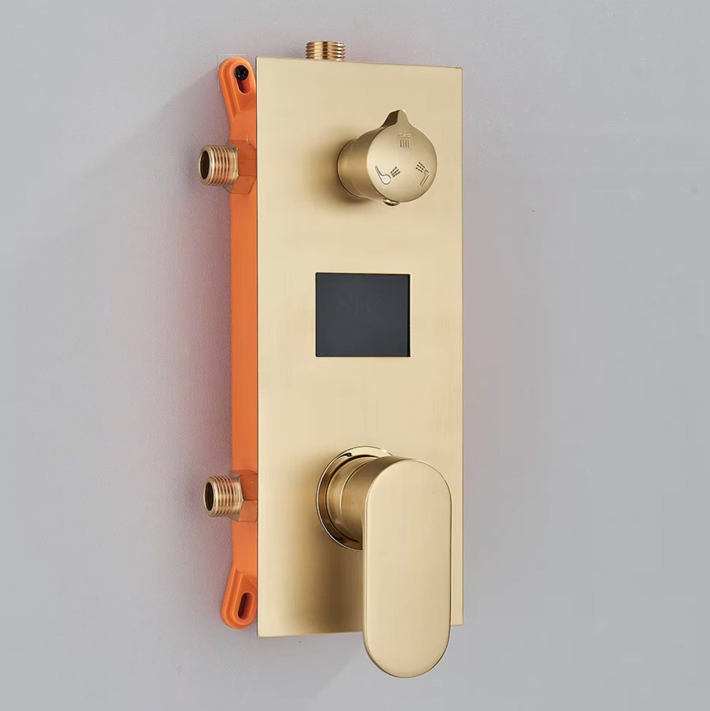 SaniSupreme Doucheset Manhattan Premium de Luxe LCD 12 inch regendouche vierkant 2-weg Geborsteld Goud