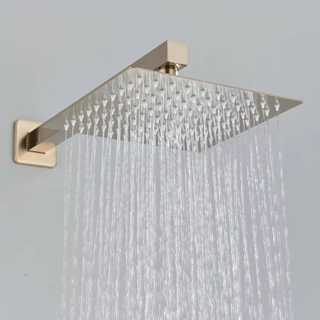 VoordeelPaleis® Doucheset Premium de Luxe LCD 40 cm. regendouche vierkant 3-weg Geborsteld Goud