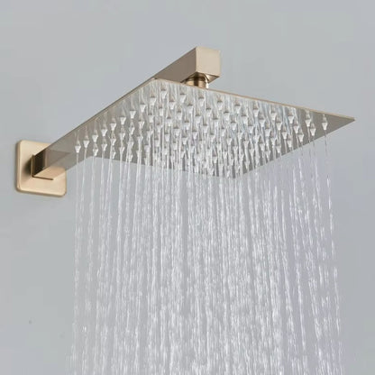 VoordeelPaleis® Doucheset Premium de Luxe LCD 40 cm. regendouche vierkant 3-weg Geborsteld Goud