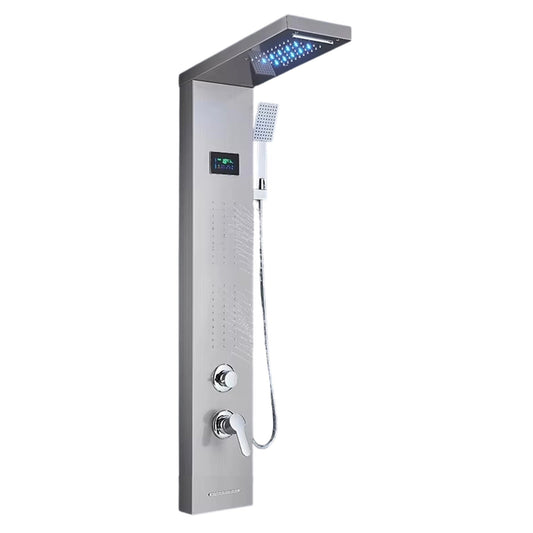 Douchepaneel Opbouwdouche VoordeelPaleis® Nena LCD Premium Zilver RVS brushed