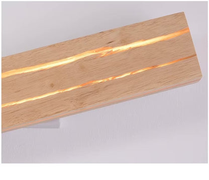 VoordeelPaleis NordicLux Wandlamp Spiegellamp Hout warm licht 50 cm.