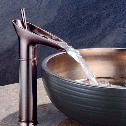 Antieke Messing Wastafelkraan - Watervaluitloop en Enkelvoudige Hendel