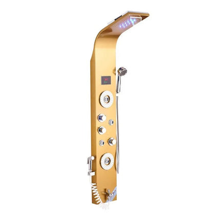 Douchepaneel Regendouche VoordeelPaleis® Palermo LCD Premium Goud Brushed