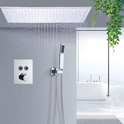 VoordeelPaleis®® SmartPulse Plafond Thermostatische Doucheset Alicante 2 weg 40x80 cm regendouche Chroom Glans