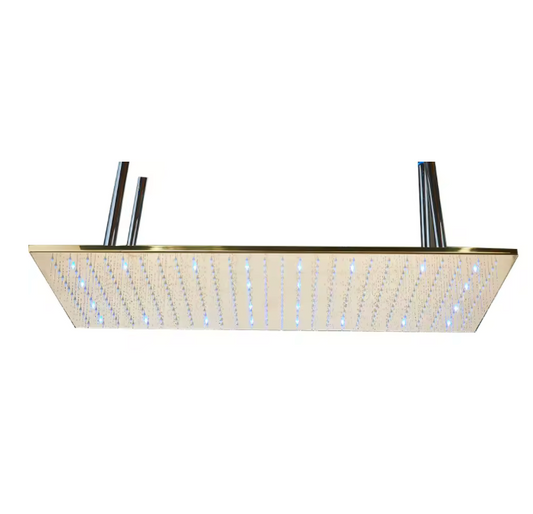 VoordeelPaleis® Inbouw Manhattan Premium Plafondunit 40x80 cm regendouche met LED  vierkant goud geborsteld