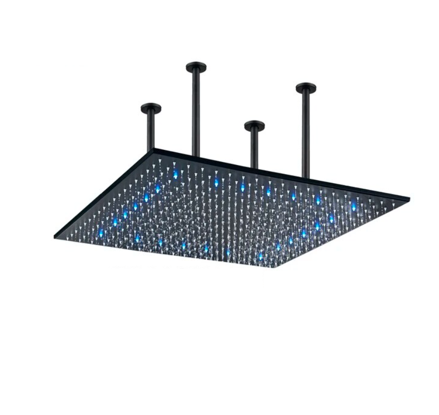 VoordeelPaleis® SmartPulse LED Plafond Regendouche Plateau Alicante 60 cm vierkant mat zwart