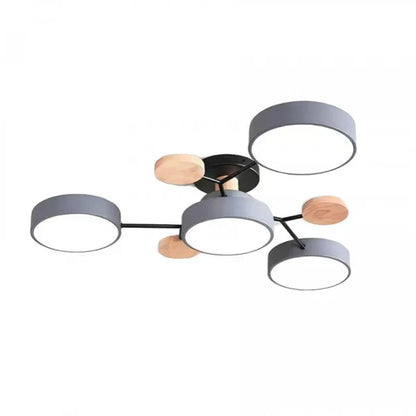 Scandinavische LED Plafondlamp met Hout en Metaal – De ScandiLume Sfeermaker