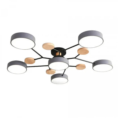 Scandinavische LED Plafondlamp met Hout en Metaal – De ScandiLume Sfeermaker