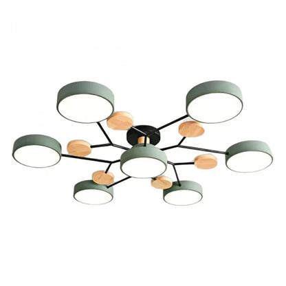 Scandinavische LED Plafondlamp met Hout en Metaal – De ScandiLume Sfeermaker