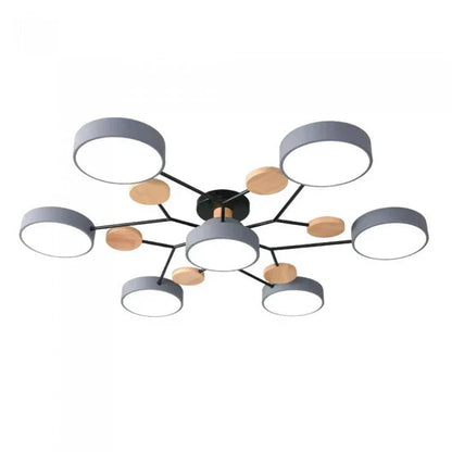 Scandinavische LED Plafondlamp met Hout en Metaal – De ScandiLume Sfeermaker