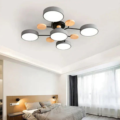 Scandinavische LED Plafondlamp met Hout en Metaal – De ScandiLume Sfeermaker