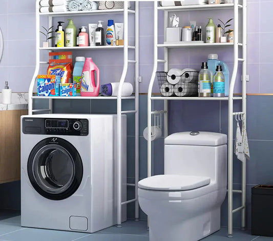 SpaceSaver Badkamerrek – Vrijstaand Opbergrek voor Toilet of Wasmachine