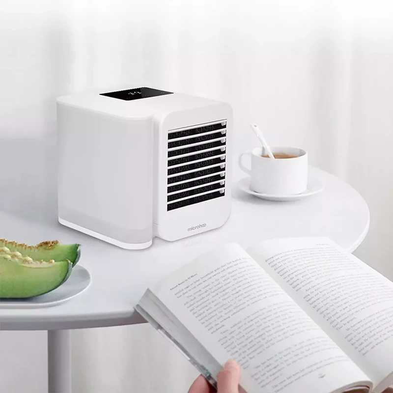MicroCool mini airkoeler – Draagbare luchtkoeling met luchtzuivering en aromafunctie