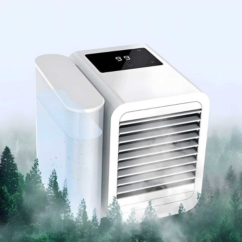 MicroCool mini airkoeler – Draagbare luchtkoeling met luchtzuivering en aromafunctie