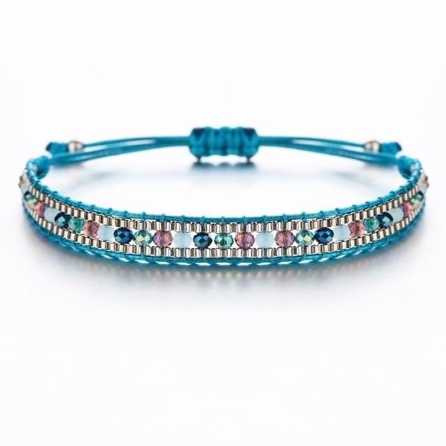Lederen Chakra armband - Handgemaakt
