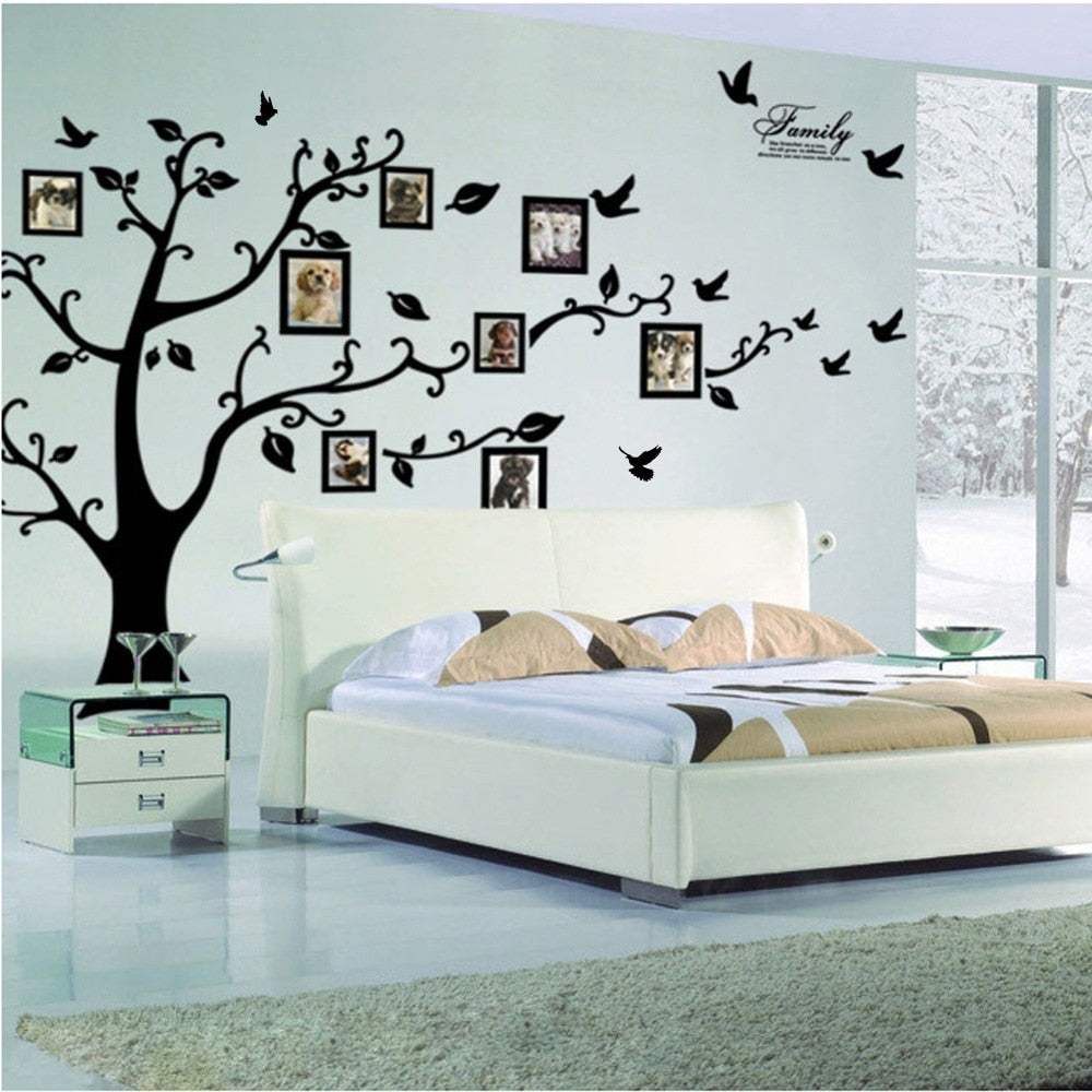Muursticker boom met fotolijstjes