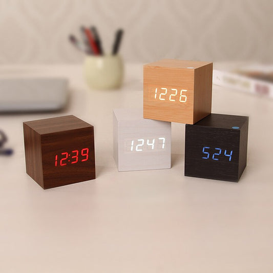 Houten Wekker en Thermometer in één!