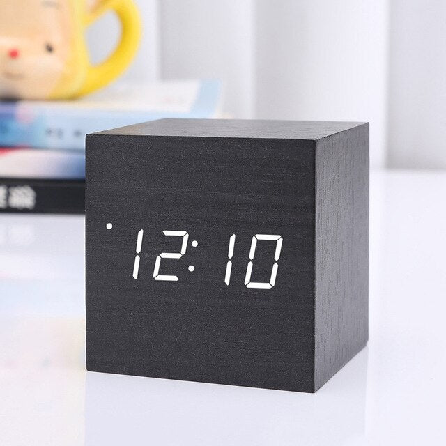 Houten Wekker en Thermometer in één!