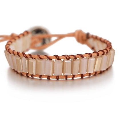 Lederen Chakra armband - Handgemaakt
