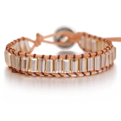 Lederen Chakra armband - Handgemaakt