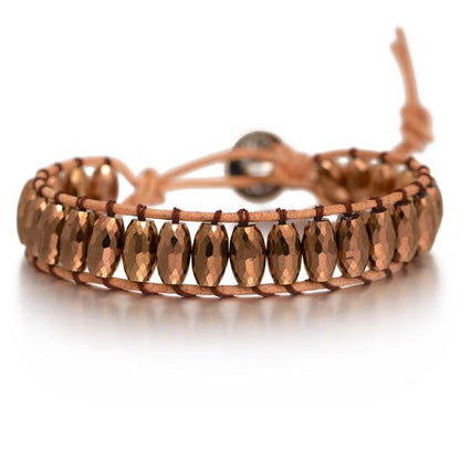 Lederen Chakra armband - Handgemaakt