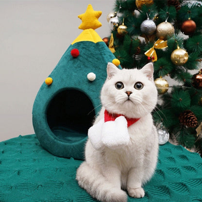 Kerst Kattenmand voor de feestdagen | Warme schattige mand voor Kerstmis