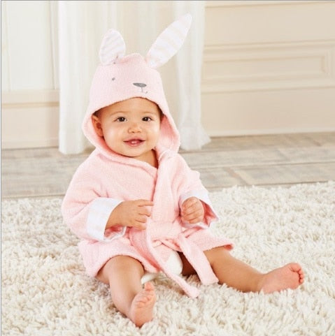 KnuffelSoft Babybadjas met Dierenkap – Zachte Katoenen Peuterbadjas 0–3 Jaar