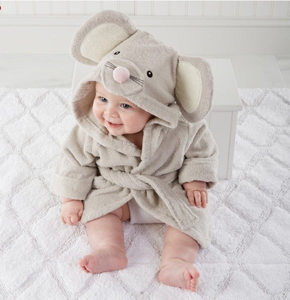 KnuffelSoft Babybadjas met Dierenkap – Zachte Katoenen Peuterbadjas 0–3 Jaar