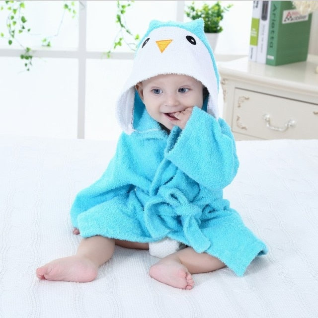 KnuffelSoft Babybadjas met Dierenkap – Zachte Katoenen Peuterbadjas 0–3 Jaar