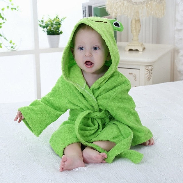 KnuffelSoft Babybadjas met Dierenkap – Zachte Katoenen Peuterbadjas 0–3 Jaar