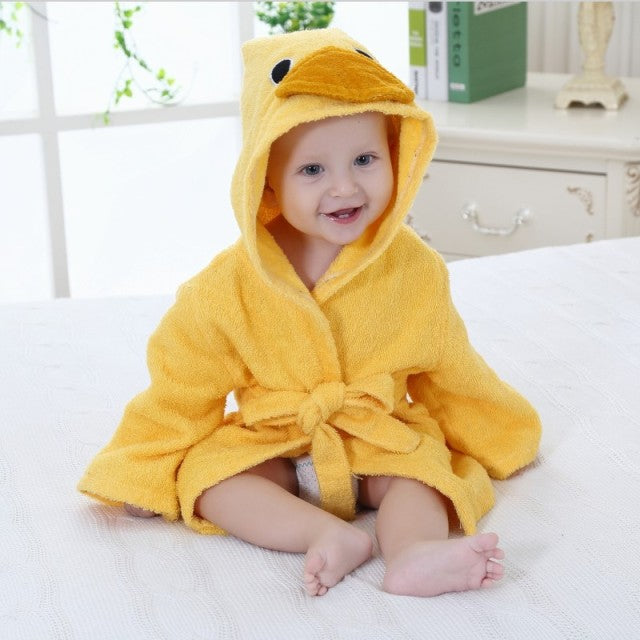 KnuffelSoft Babybadjas met Dierenkap – Zachte Katoenen Peuterbadjas 0–3 Jaar
