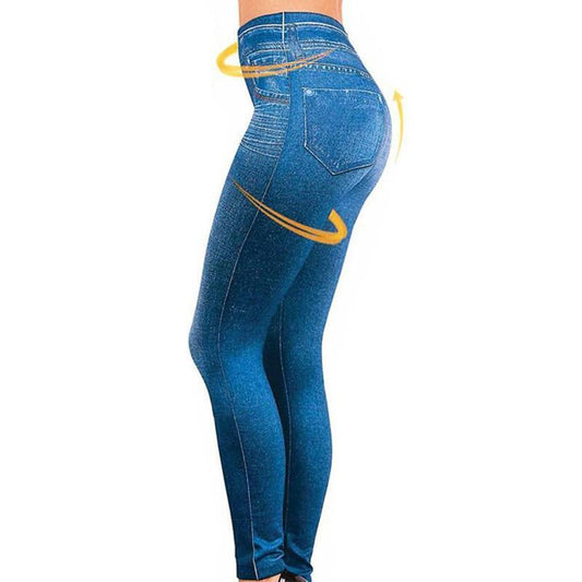 Comfortabele Dames Legging met Jeans Look