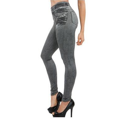 Comfortabele Dames Legging met Jeans Look