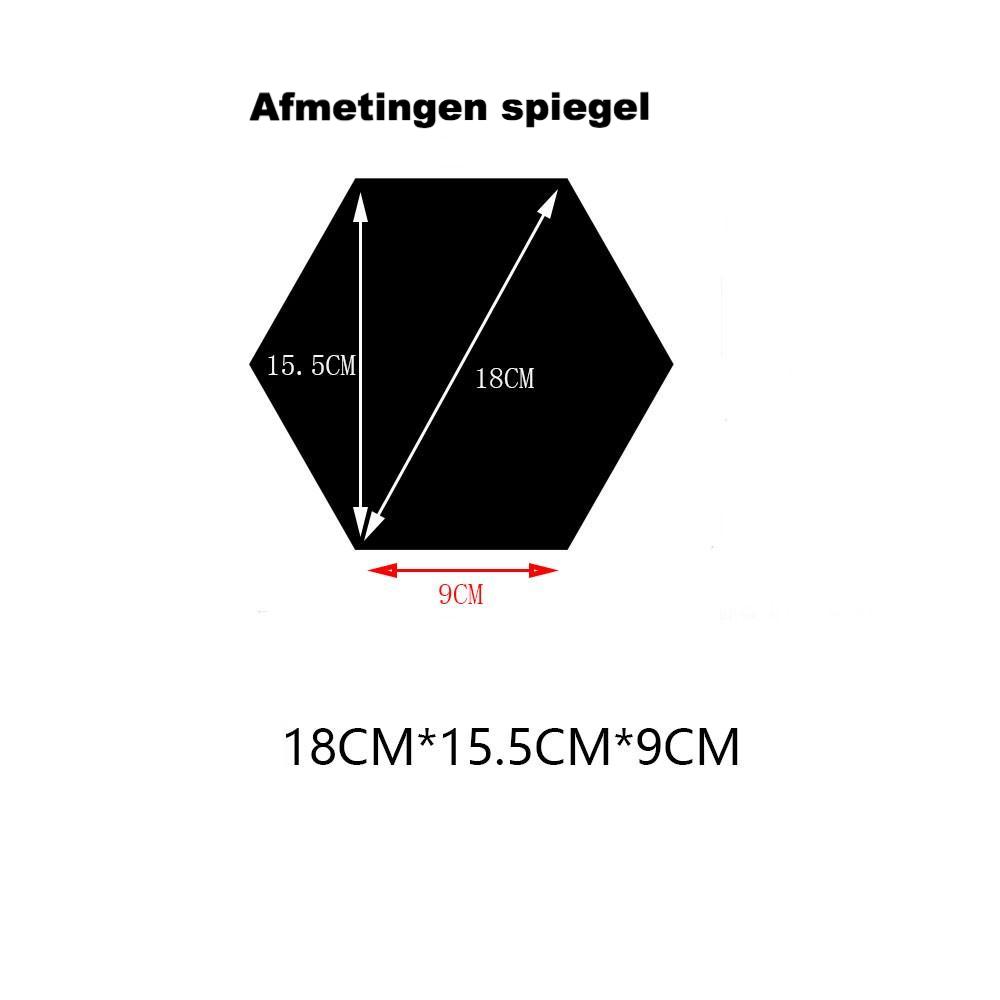 Zeshoekige spiegels in zilver of goud | Geleverd per 7 stuks