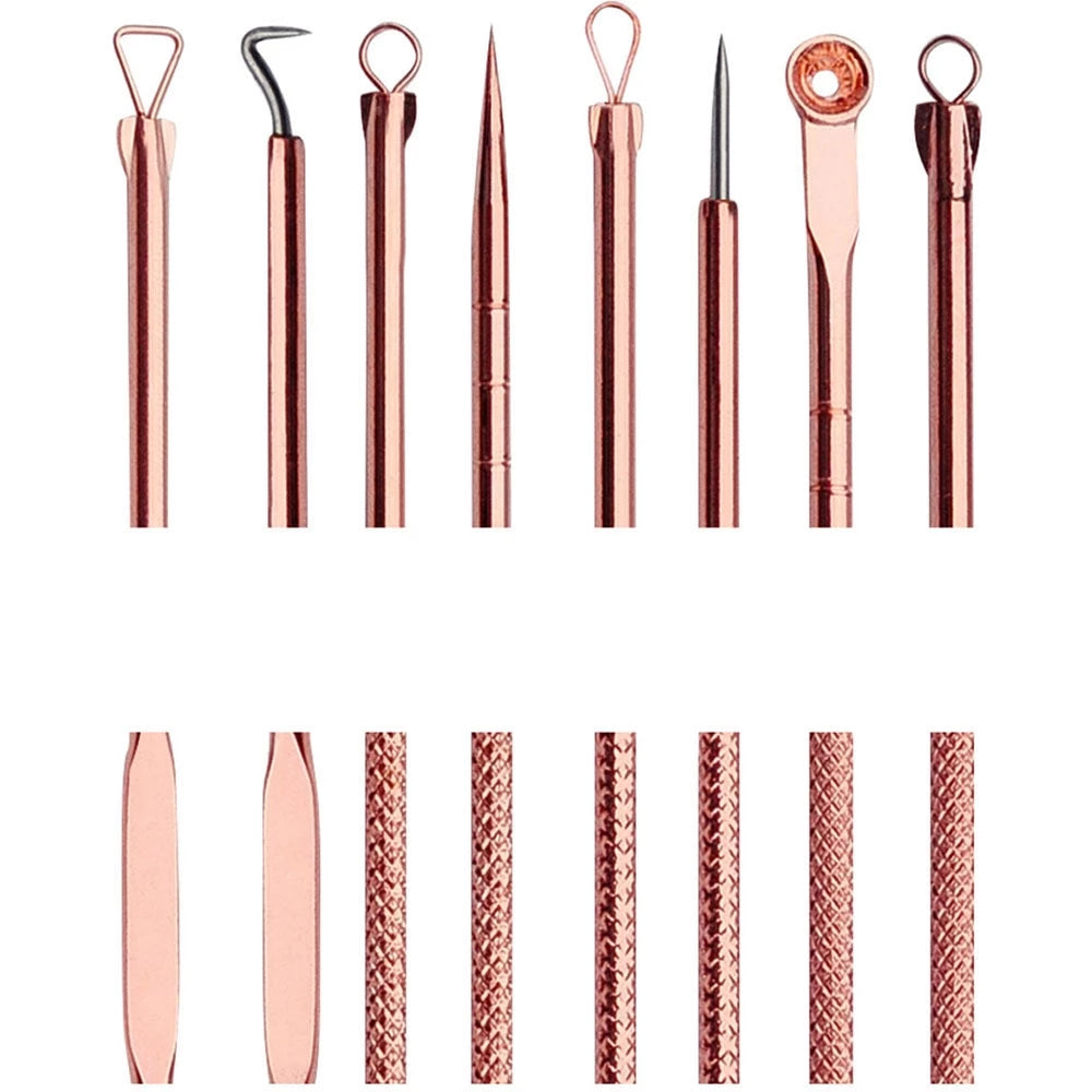 Professionele 4 Delige Mee-eters & Acne Verwijderen Set | Comedonenlepels in luxe opbergcase