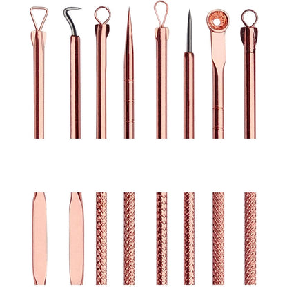 Professionele 4 Delige Mee-eters & Acne Verwijderen Set | Comedonenlepels in luxe opbergcase