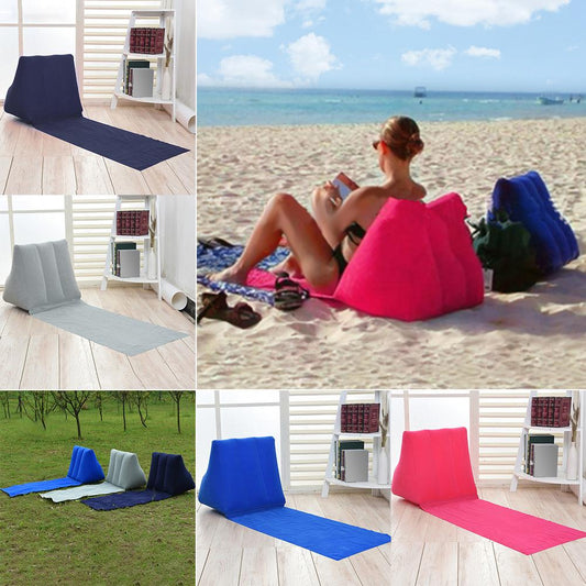 Opblaasbaar strandlaken met rugsteun