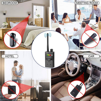 PrivacyGuard Detecto – RF Signaal- en Cameradetector met Laserfunctie en Alarm