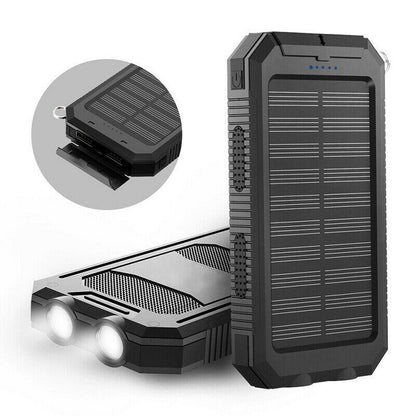 SunVault – Draagbare Zonne-Powerbank 500.000mAh met Zaklamp & Waterdichte Behuizing