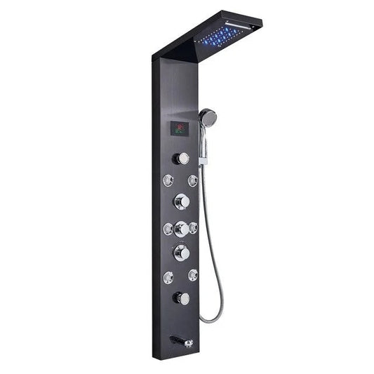 Douchepaneel Opbouwdouche VoordeelPaleis® Jardin LCD Premium mat zwart