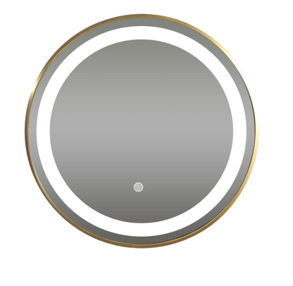 VoordeelPaleis® Badkamerspiegel Geborsteld Goud Rond 100 cm