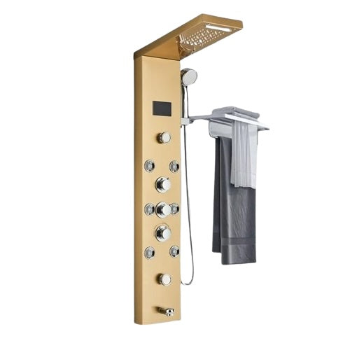 VoordeelPaleis® Douchepaneel Opbouwdouche Santos LCD Premium goud