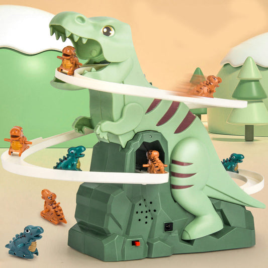 Interactieve Racebaan Speelgoed – Automatische Klimfunctie, LED Verlichting en Dinosaurus Thema