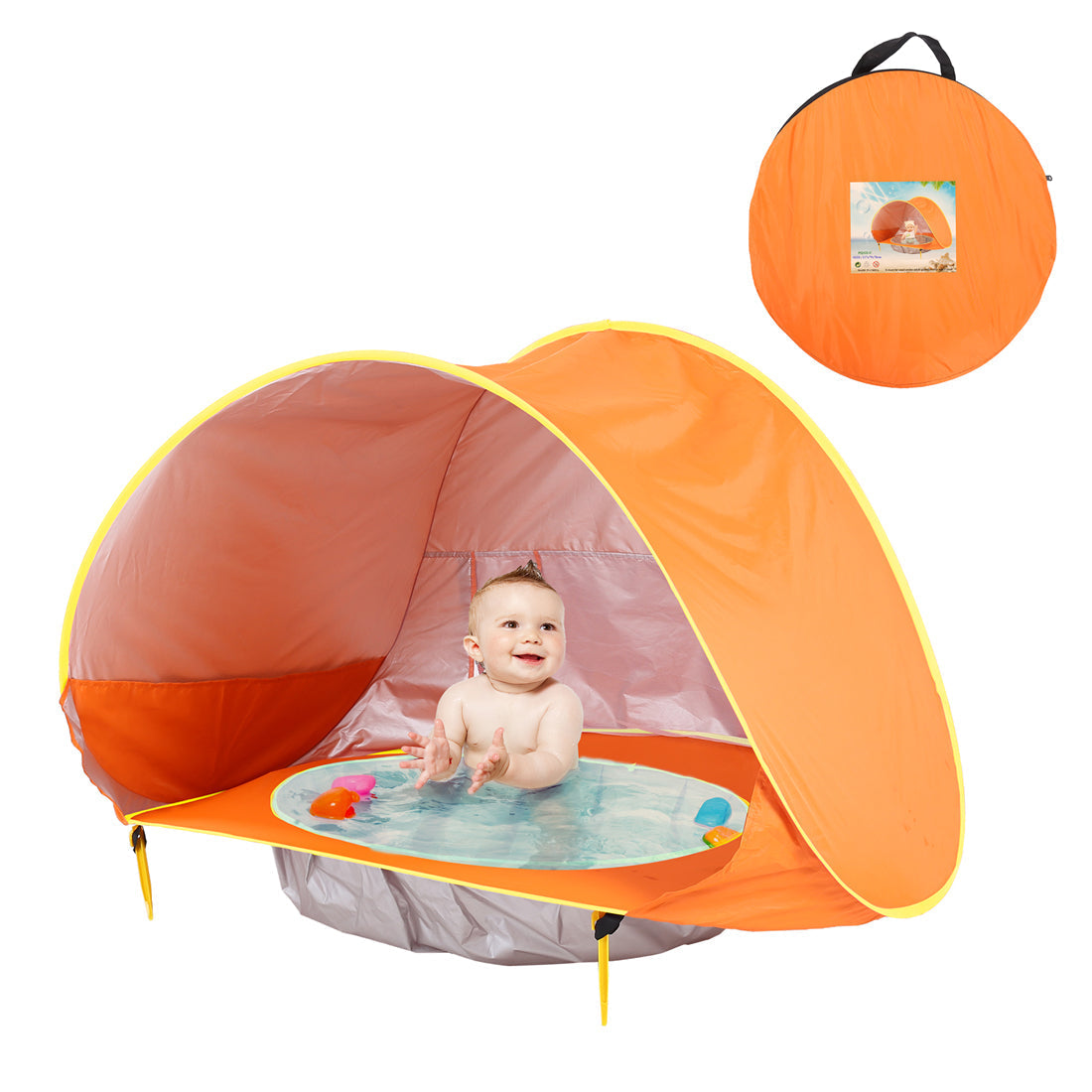Babystrandtent – UV-Bescherming - Pop-Up Ontwerp met Verkoelend Badje - Ideaal voor Baby's en Peuters