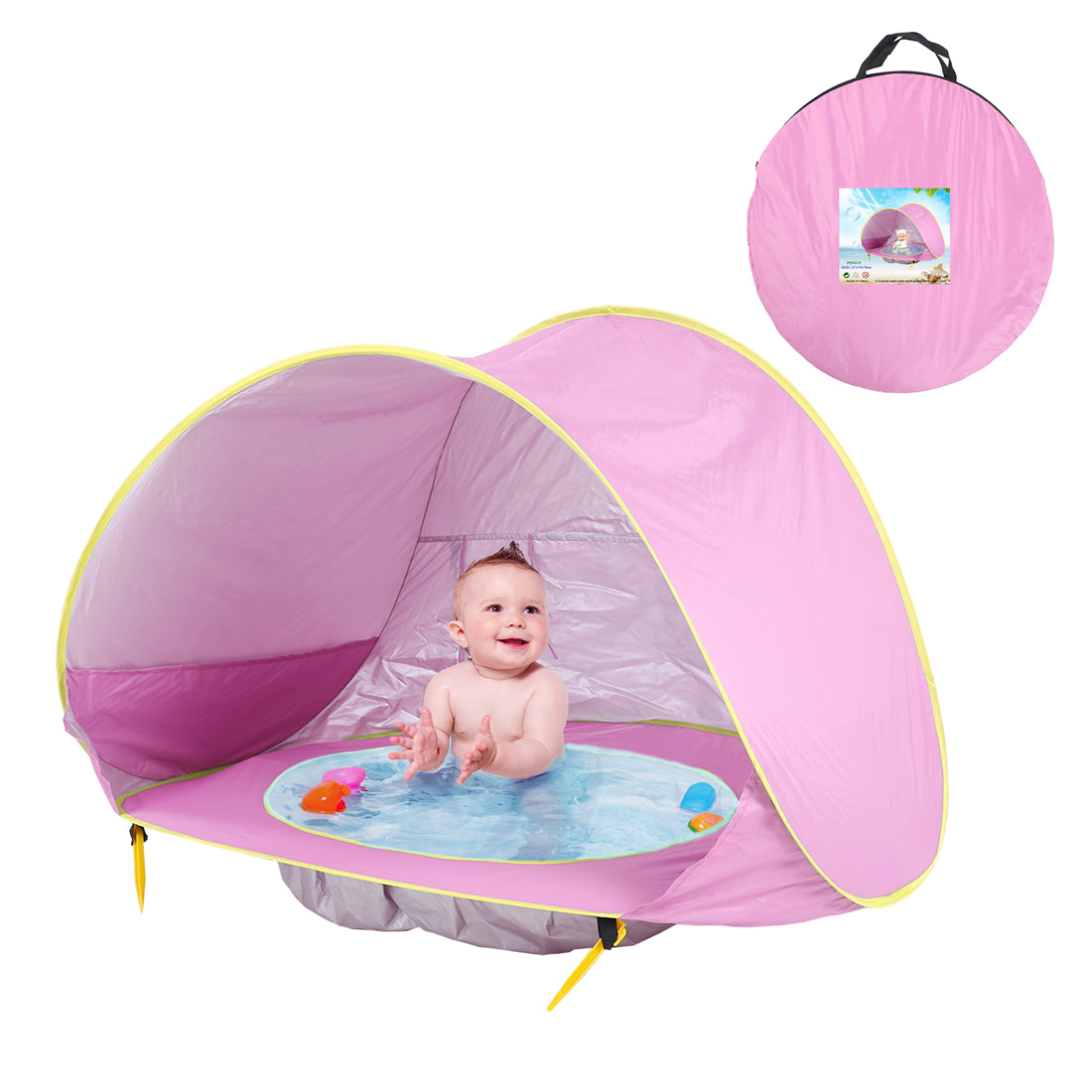 Babystrandtent – UV-Bescherming - Pop-Up Ontwerp met Verkoelend Badje - Ideaal voor Baby's en Peuters