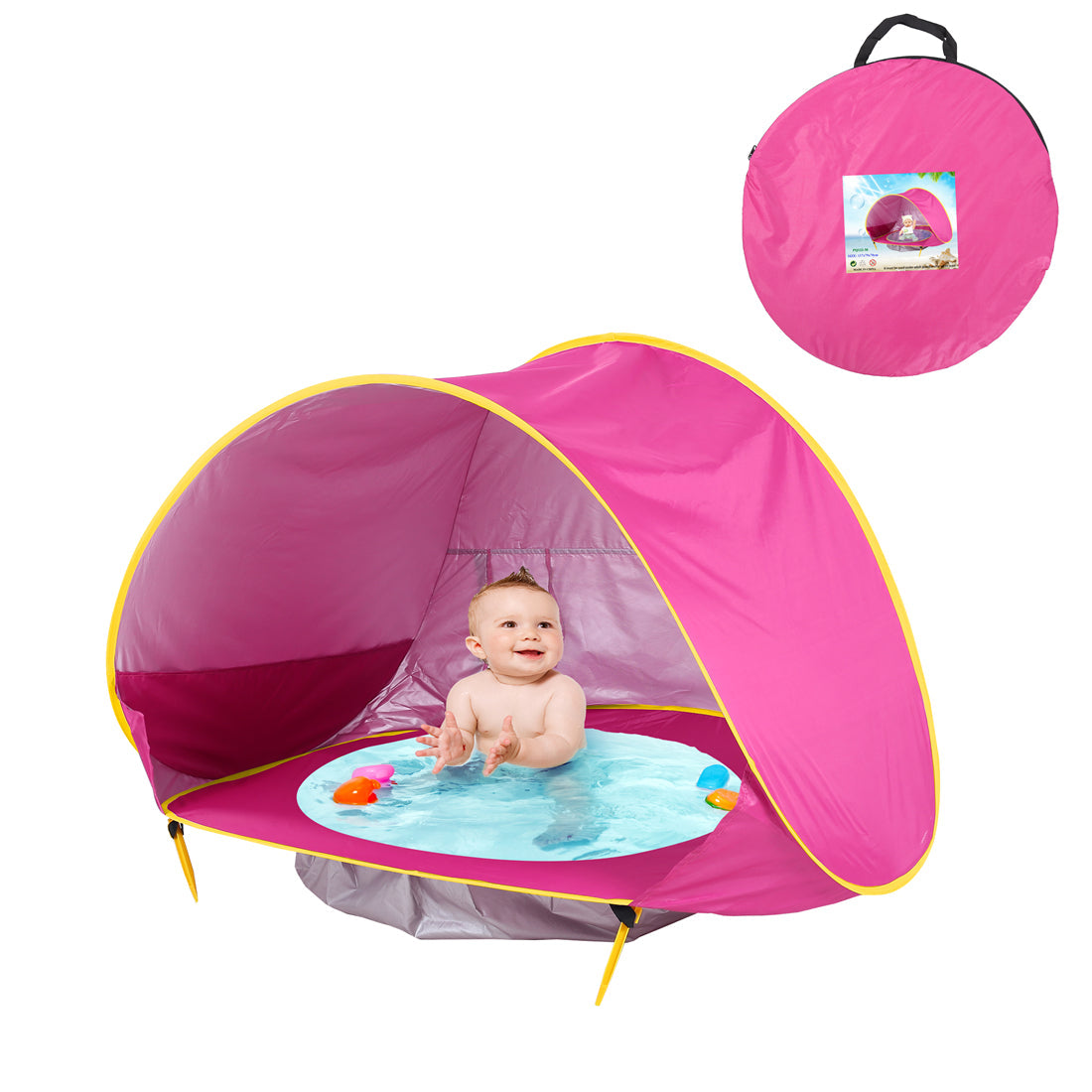 Babystrandtent – UV-Bescherming - Pop-Up Ontwerp met Verkoelend Badje - Ideaal voor Baby's en Peuters