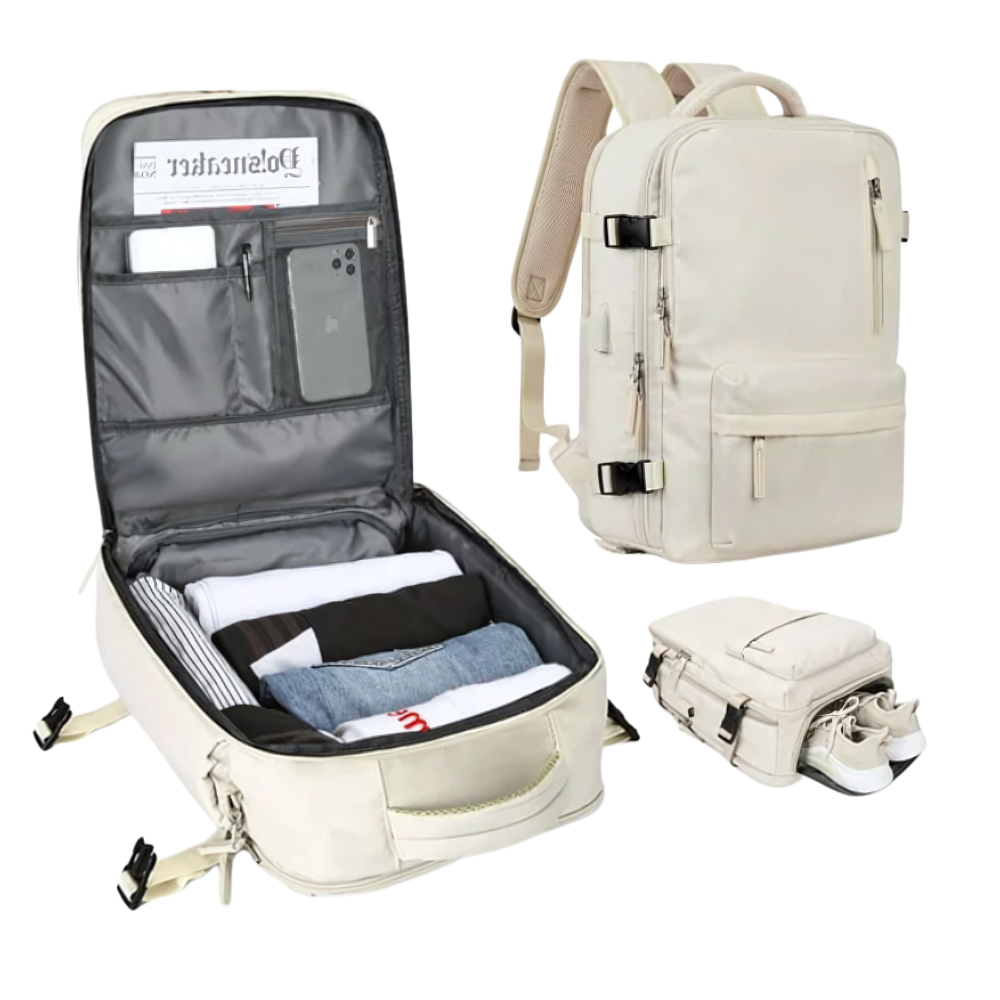 Norvo Waterdichte USB Rugzak – Reistas met Diefstalbeveiliging & Schoenenvak (35L)