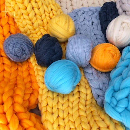 Knitselset voor Beginners - Maak je Eigen Dikke Deken met Extra Dikke Wol
