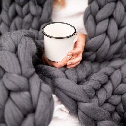 Knitselset voor Beginners - Maak je Eigen Dikke Deken met Extra Dikke Wol