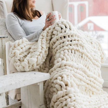 Knitselset voor Beginners - Maak je Eigen Dikke Deken met Extra Dikke Wol